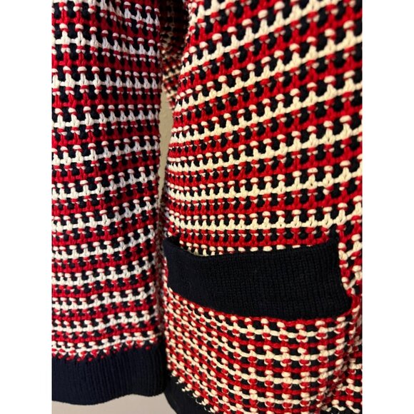 Talbots Women's Cardigan Jacket Sweater 1X Red Cream Navy Blue NWT NEW - Picture 8 of 10
